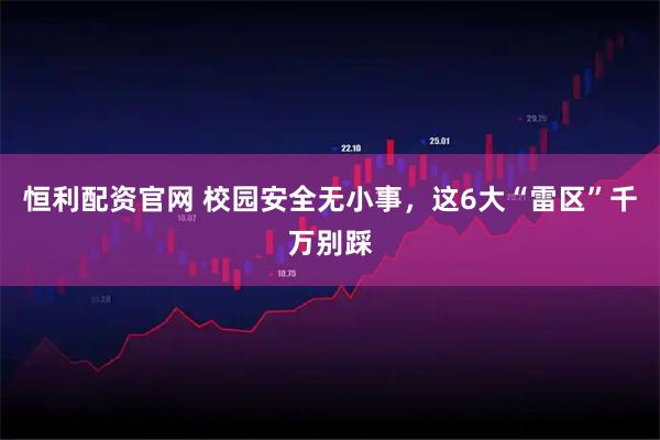 恒利配资官网 校园安全无小事，这6大“雷区”千万别踩
