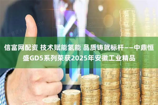 信富网配资 技术赋能氢能 品质铸就标杆——中鼎恒盛GD5系列荣获2025年安徽工业精品